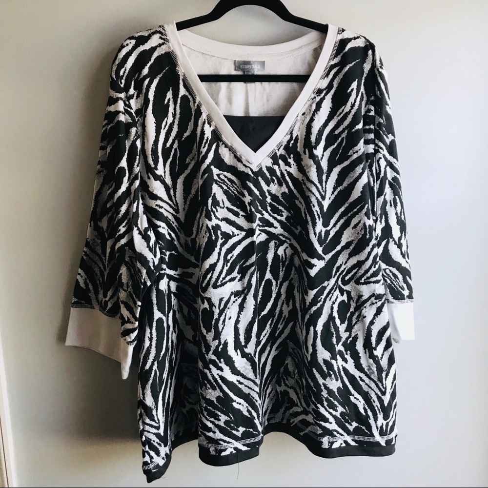 🦩Zebra print 3/4 length sleeve top